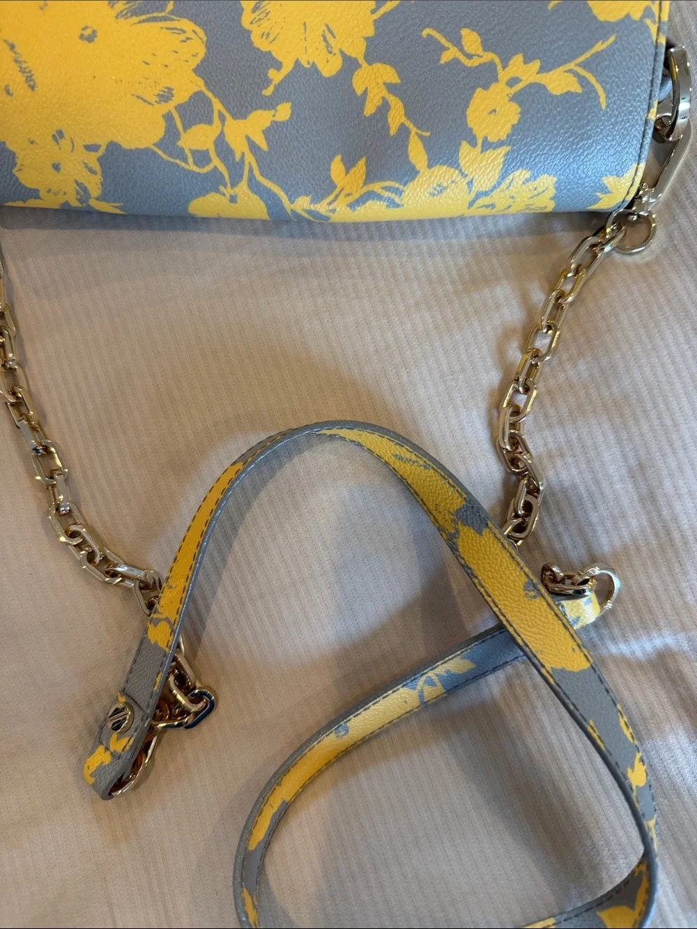 Tory Burch Yellow Floral Crossbody in Gray